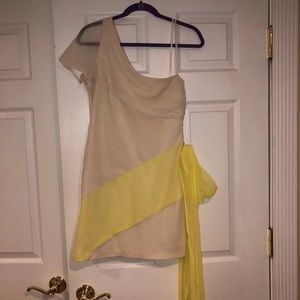 Cream and Yellow BCBG party dress
